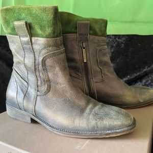 Donald J. Pliner Italian Khaki Wash Suede Ankle Boots M060 GILL-WMMA SIZE 6